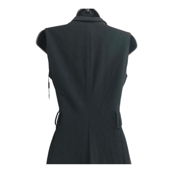 Calvin Klein black zip up white lapel tuxedo style sleeveless dress size 4 new - Picture 14 of 16